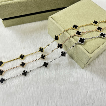 [LuxJewelry]CLOVER 6 MOTIF  ONYXS BRACELET