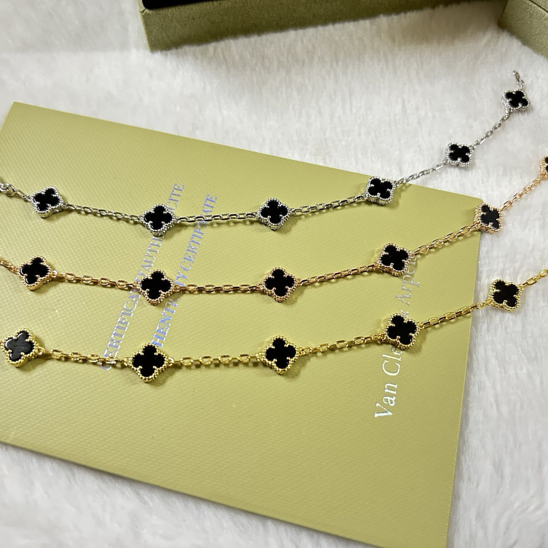 [Top&on]CLOVER 6 MOTIF  ONYXS BRACELET