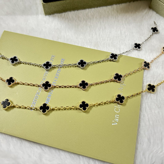 [Top&on]CLOVER 6 MOTIF  ONYXS BRACELET