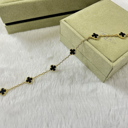 [LuxJewelry]CLOVER 6 MOTIF  ONYXS BRACELET