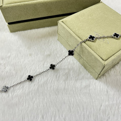 [LuxJewelry]CLOVER 6 MOTIF  ONYXS BRACELET
