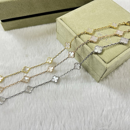 [LuxJewelry]CLOVER 6 MOTIF WHITE MOP BRACELET