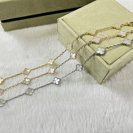 [Top&on]CLOVER 6 MOTIF WHITE MOP BRACELET