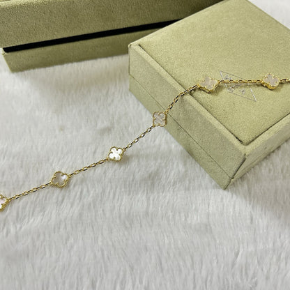 [LuxJewelry]CLOVER 6 MOTIF WHITE MOP BRACELET