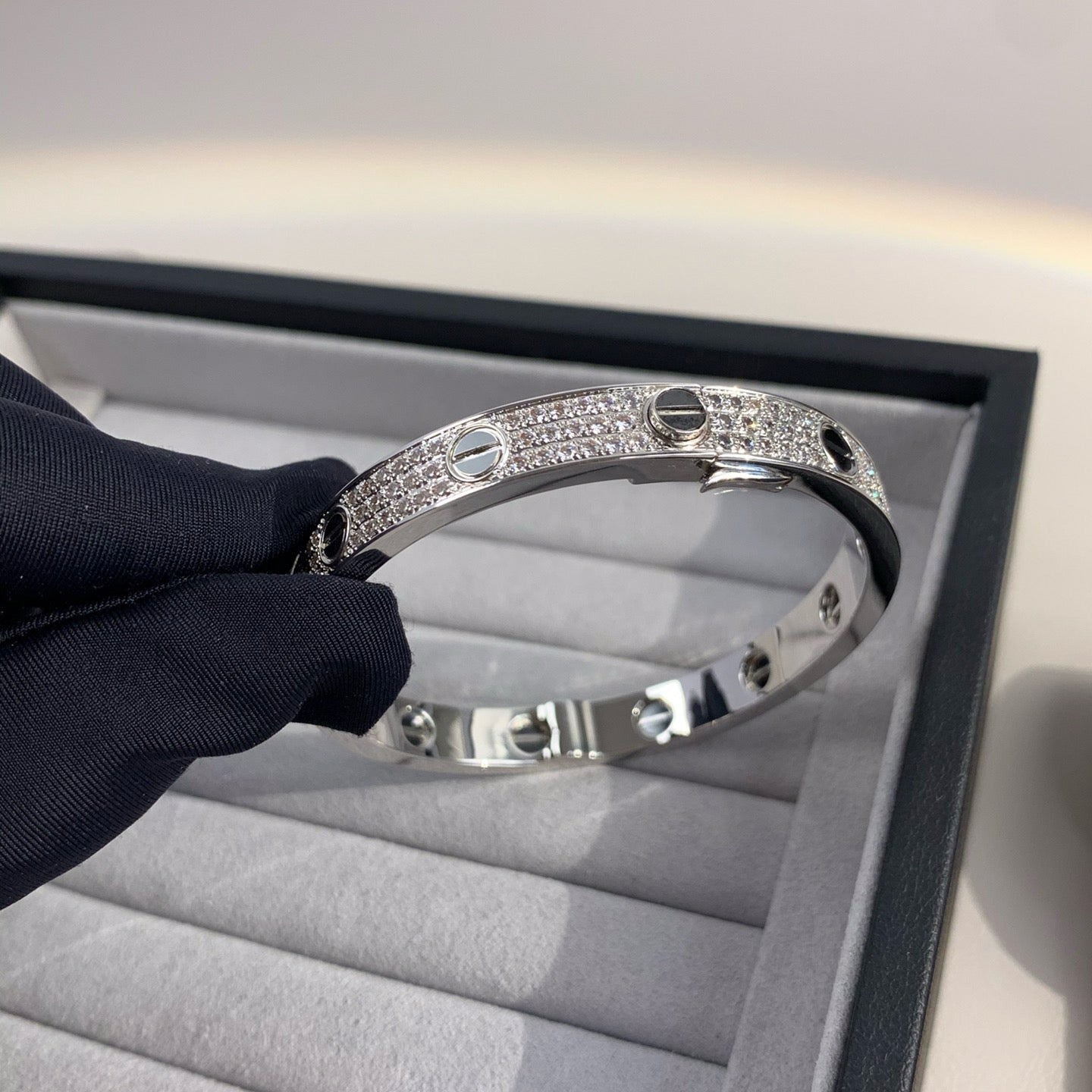 [LuxJewelry]LOVE BRACELET 6.1MM DIAMOND-PAVED CERAMIC