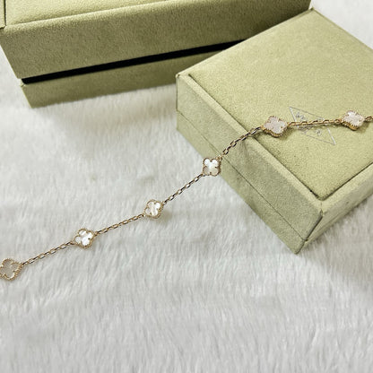 [LuxJewelry]CLOVER 6 MOTIF WHITE MOP BRACELET