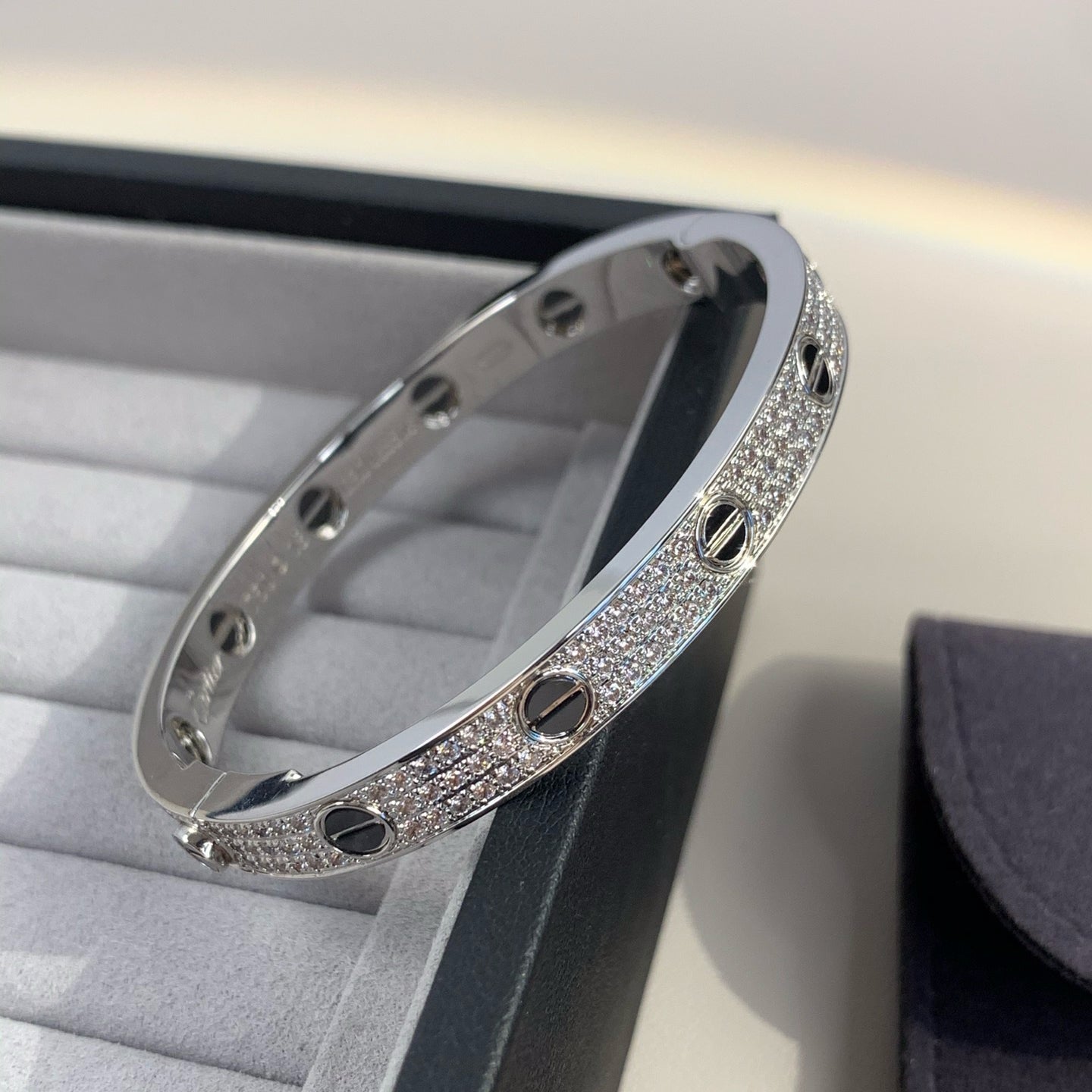[LuxJewelry]LOVE BRACELET 6.1MM DIAMOND-PAVED CERAMIC
