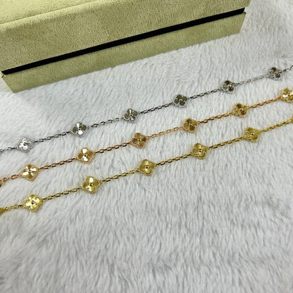 [LuxJewelry]CLOVER 6 MOTIF DIAMOND BRACELET