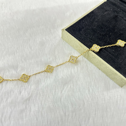[Top&on]CLOVER 6 MOTIF DIAMOND BRACELET