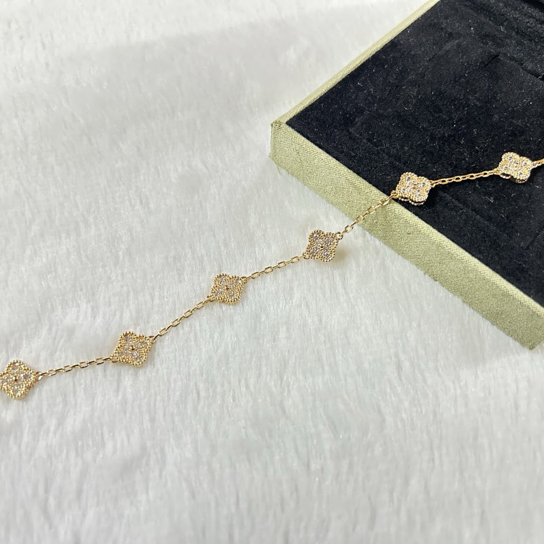 [Top&on]CLOVER 6 MOTIF DIAMOND BRACELET