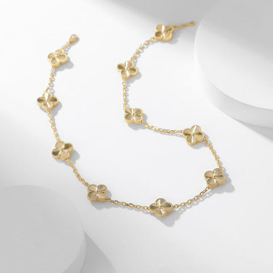 [LuxJewelry]CLOVER 10 MOTIFS LASER NECKLACE