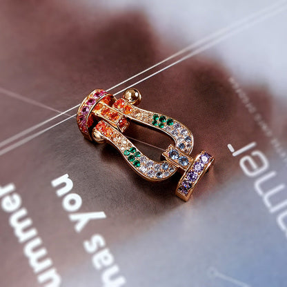 [LuxJewelry]FORCE LARGE HORSESHOE  COLORED DIAMOND BRACELET ROSE GOLD