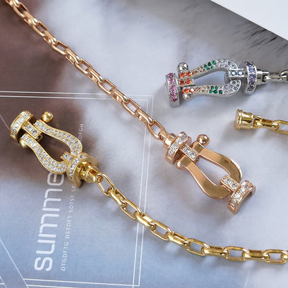 [LuxJewelry]FORCE LARGE HORSESHOE CLASP  METAL BRACELET