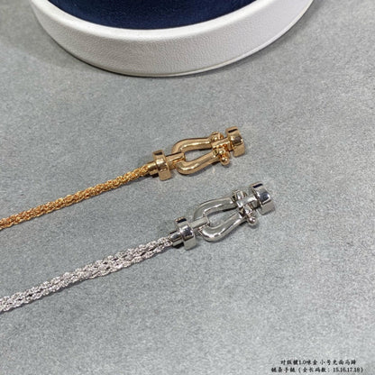 [LuxJewelry]FORCE SMALL HORSESHOE  DIAMOND CHAIN ROPE BRACELET