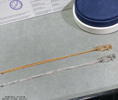 [LuxJewelry]FORCE SMALL HORSESHOE  DIAMOND CHAIN ROPE BRACELET
