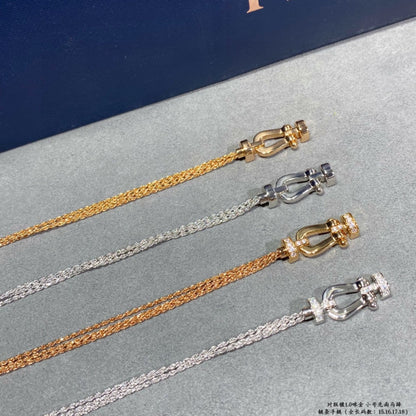 [LuxJewelry]FORCE SMALL HORSESHOE  DIAMOND CHAIN ROPE BRACELET