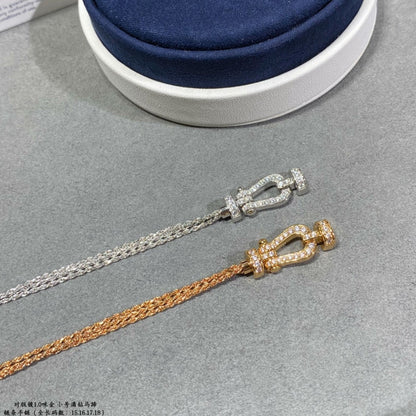 [LuxJewelry]FORCE SMALL HORSESHOE  DIAMOND CHAIN ROPE BRACELET