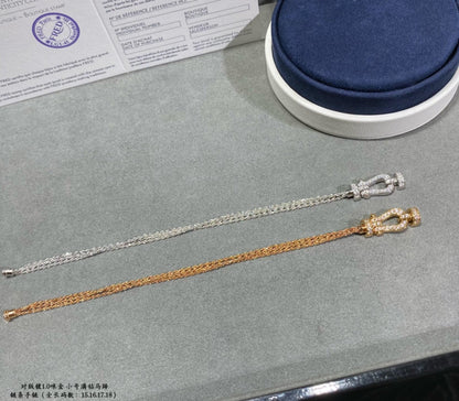 [LuxJewelry]FORCE SMALL HORSESHOE  DIAMOND CHAIN ROPE BRACELET
