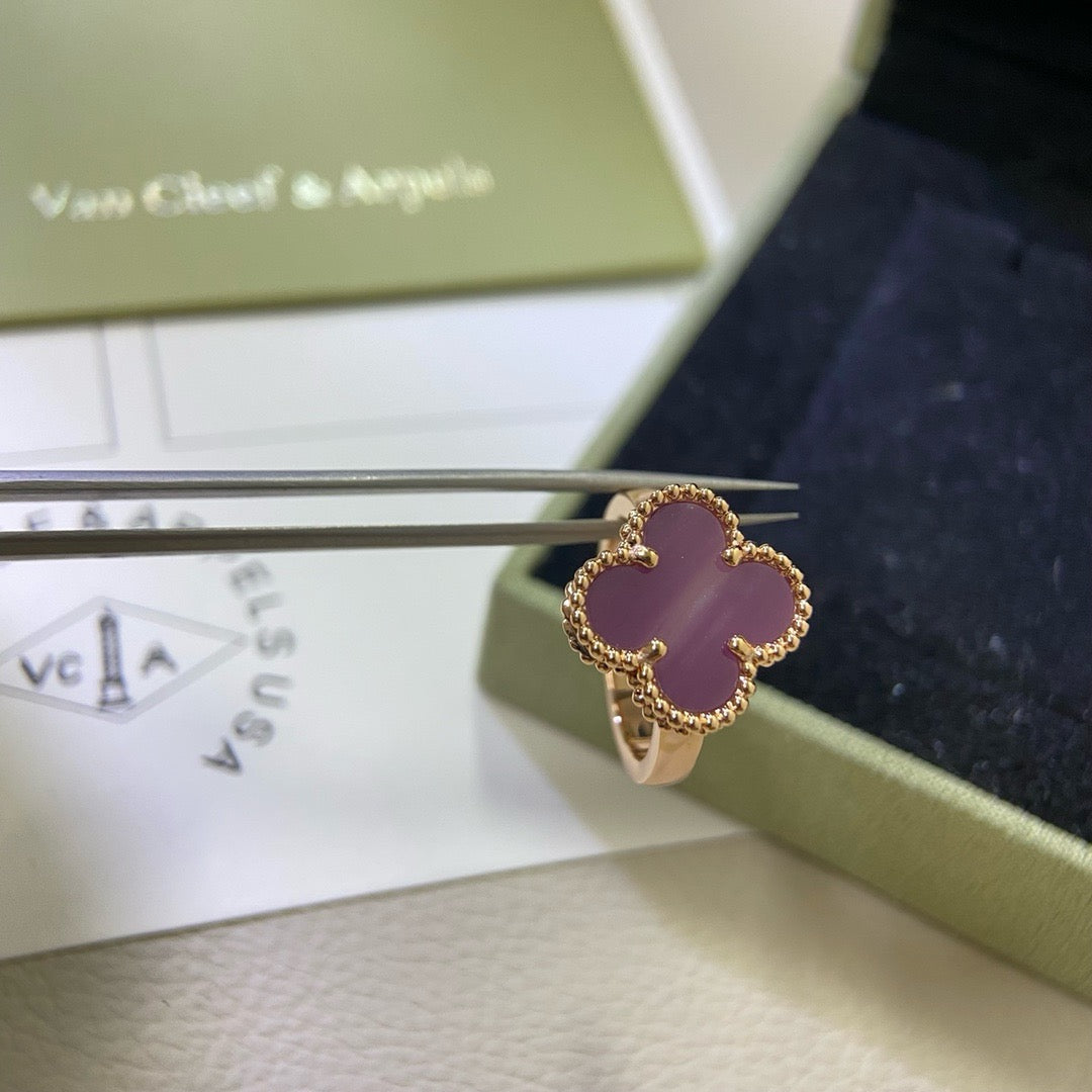 [LuxJewelry]CLOVER  PURPLE VIOLET RING
