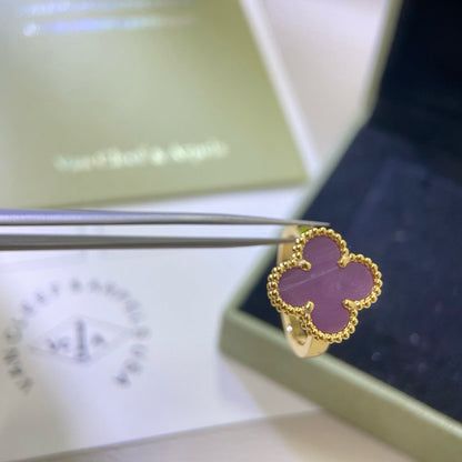 [LuxJewelry]CLOVER  PURPLE VIOLET RING