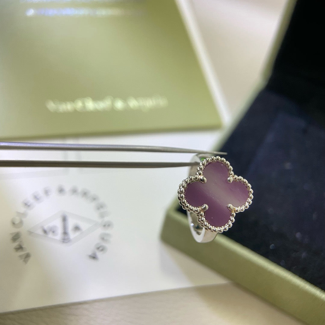 [LuxJewelry]CLOVER  PURPLE VIOLET RING