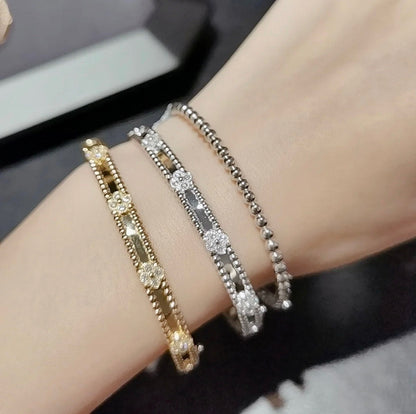 [LuxJewelry]CLOVER BRACELET 4MM DIAMONDS
