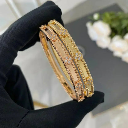 [LuxJewelry]CLOVER BRACELET 4MM DIAMONDS