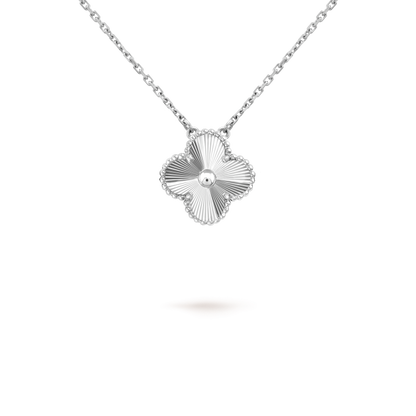 [LuxJewelry]CLOVER 15MM LASER NECKLACE SILVER