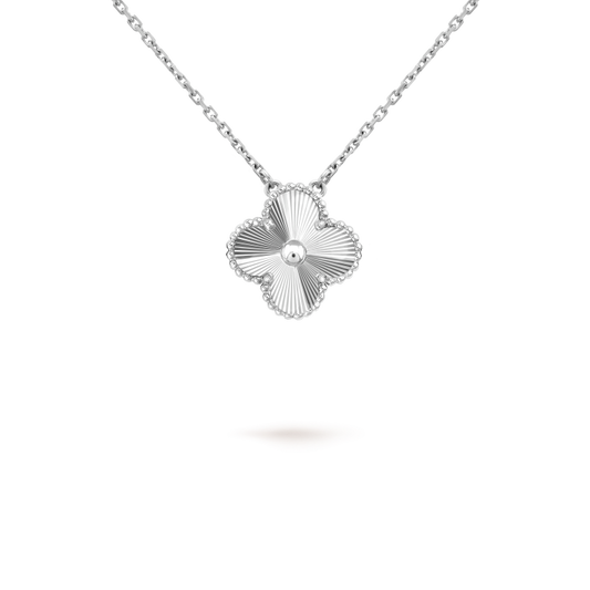 [LuxJewelry]CLOVER 15MM LASER NECKLACE SILVER
