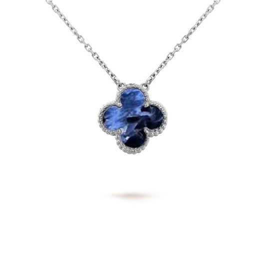 [LuxJewelry]CLOVER 15MM PIETERSITE NECKLACE SILVER