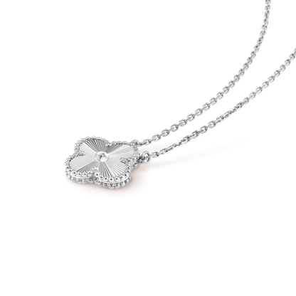 [LuxJewelry]CLOVER 15MM LASER NECKLACE SILVER