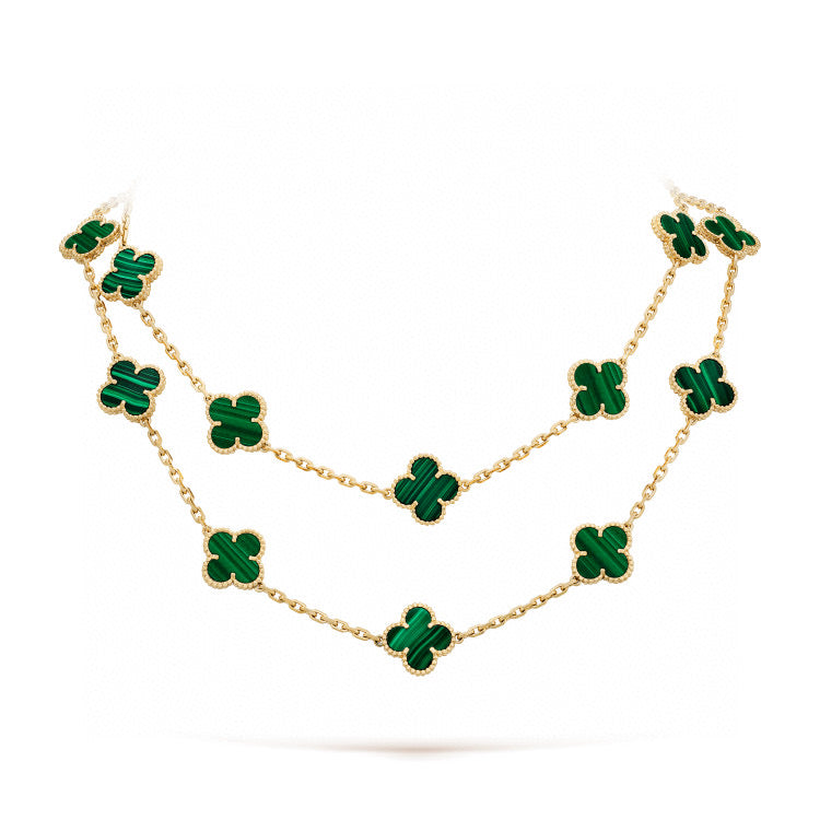 [LuxJewelry]CLOVER 20 MOTIFS MALACHITE GOLD