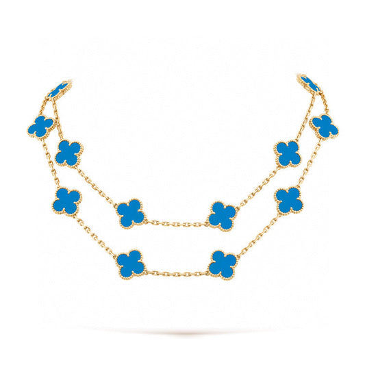 [LuxJewelry]CLOVER 20 MOTIFS TURQUOISE GOLD