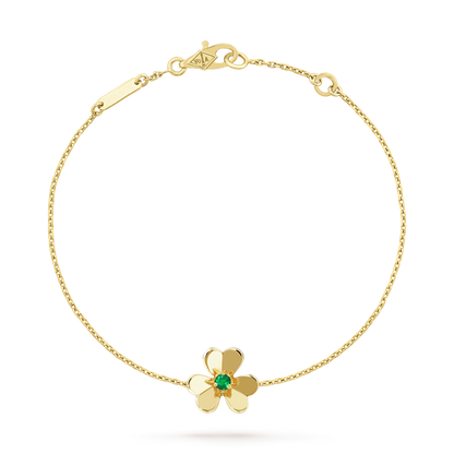 [LuxJewelry]FRIVOLE GOLD FLOWER PINK MALACHITE BRACELET
