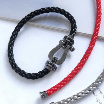[LuxJewelry]FORCE LARGE SERIES HORSESHOE BLACK SAMURAI BRACELET