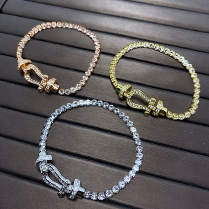 [LuxJewelry]FORCE  HORSESHOE  DIAMOND TENNIS BRACELET