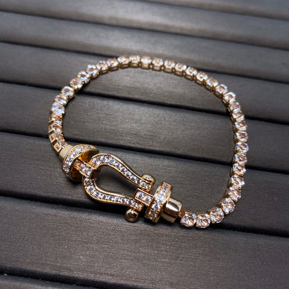 [LuxJewelry]FORCE  LARGE HORSESHOE FULL DIAMOND TENNIS BRACELET