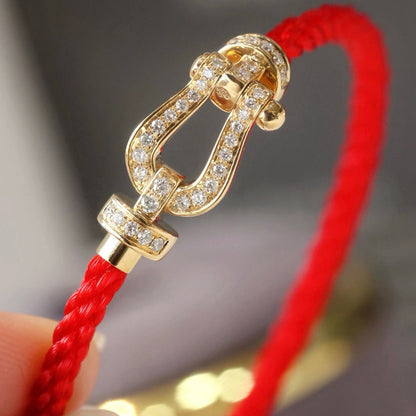 [LuxJewelry]FORCE LARGE HORSESHOE FULL DIAMOND BRACELET SILVER