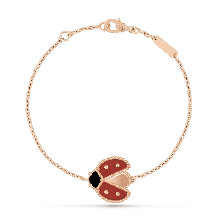 [LuxJewelry]LUCKY SPRING 1 MOTIF PINK GOLD BRACELET