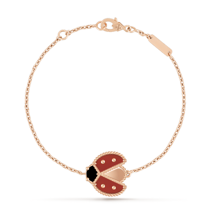 [LuxJewelry]LUCKY SPRING 1 MOTIF PINK GOLD BRACELET