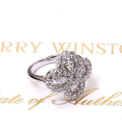 [LuxJewelry]LOOP RING FULL MOTIF DIAMOND 16MM SILVE