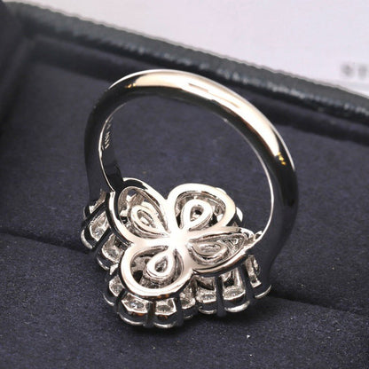 [LuxJewelry]LOOP RING FULL MOTIF DIAMOND 16MM SILVE