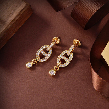 [LuxJewelry]HM CHAINE DIAMOND EARRINGS