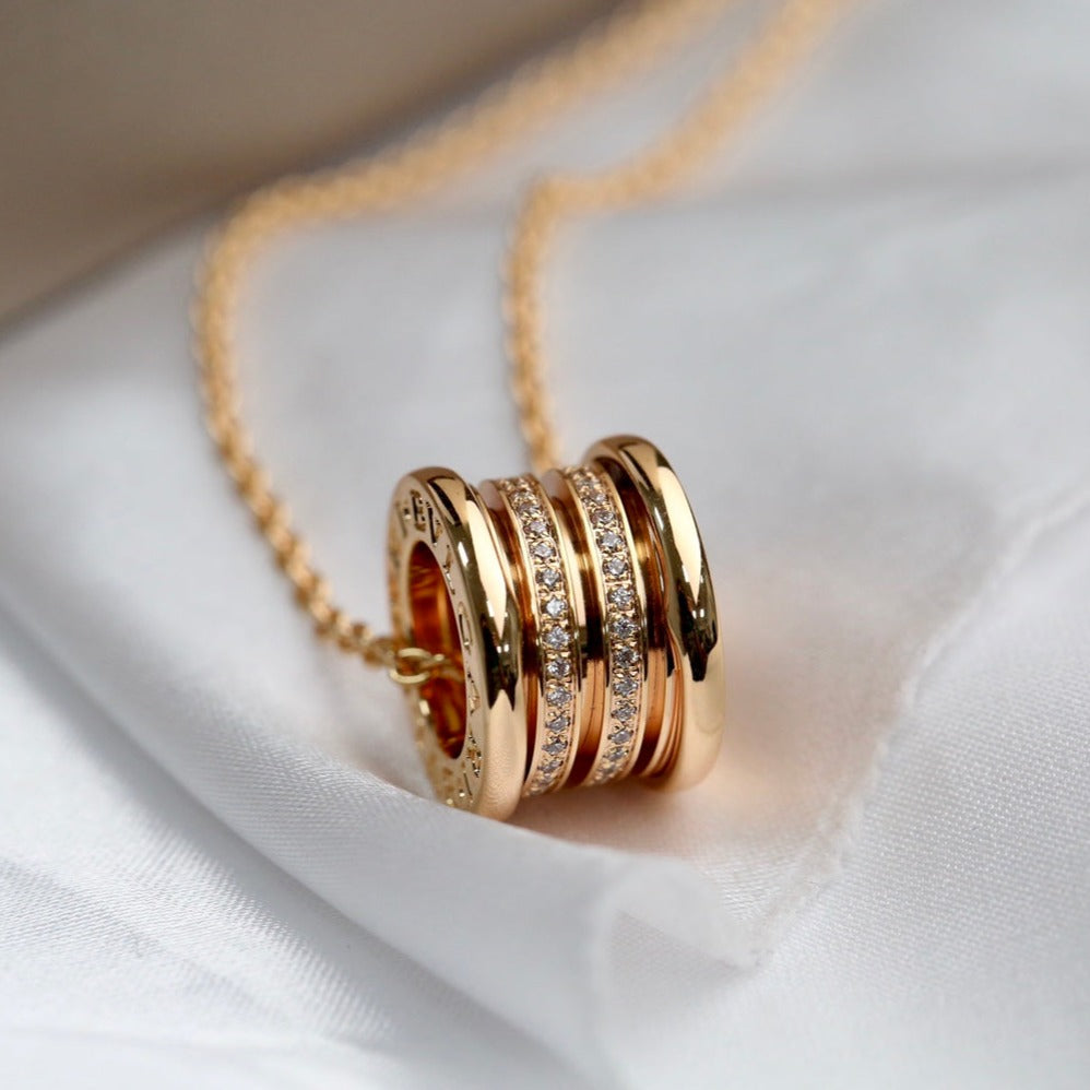 [LuxJewelry]ZERO 1 PINK GOLD DIAMOND NECKLACE