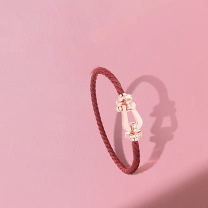 [LuxJewelry]FORCE 10 HALF DIAMOND PINK GOLD RED CORDERI LARGE AND MEDIUM MODEL
