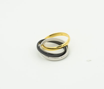 [LuxJewelry]TRINITY RING BLACK GOLD SILVER