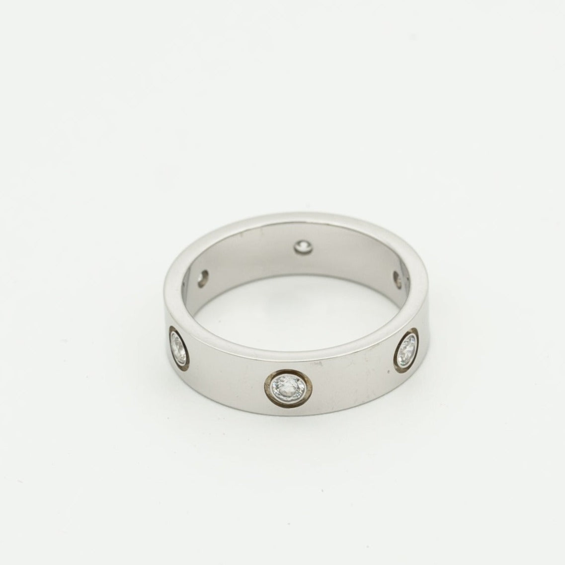[LuxJewelry]LOVE RING 5.5MM 6 DIAMONDS SILVER