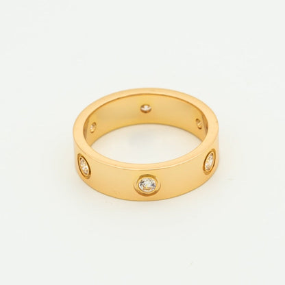 [LuxJewelry]LOVE RING 5.5MM 6 DIAMONDS PINK GOLD