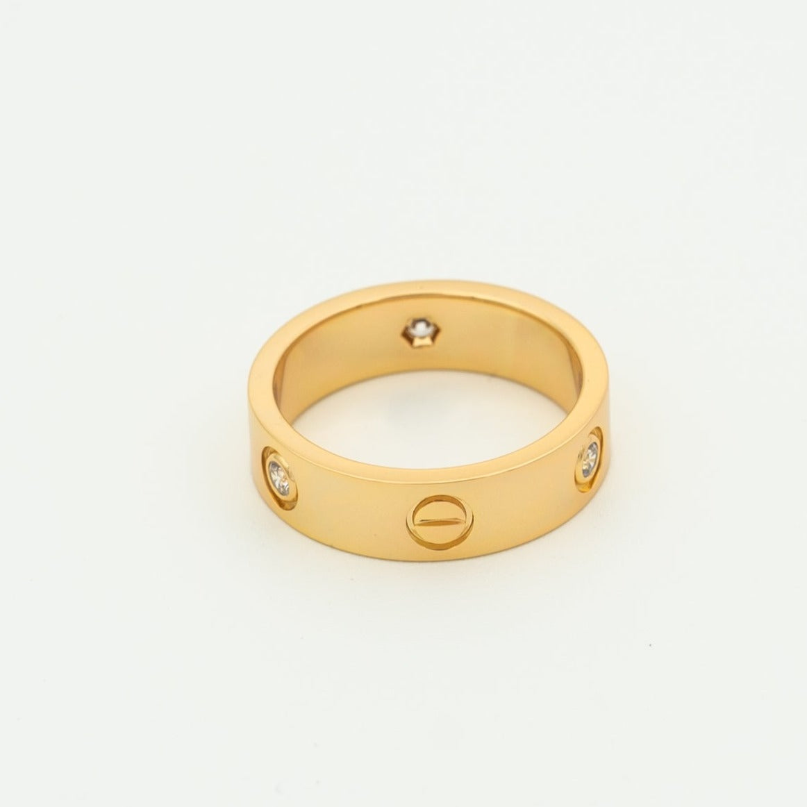 [LuxJewelry]LOVE RING 5.5MM 3 DIAMONDS PINK GOLD