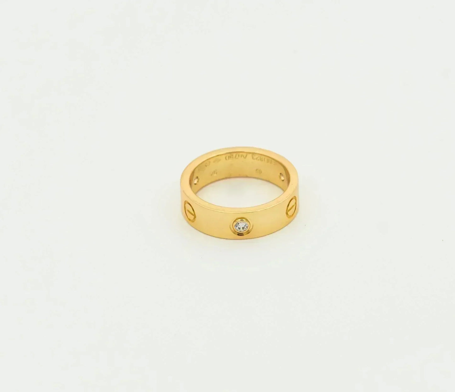 [LuxJewelry]LOVE RING 5.5MM 3 DIAMONDS GOLD